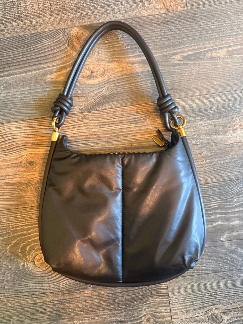 Charles & Keith Black Padded Shoulder Bag